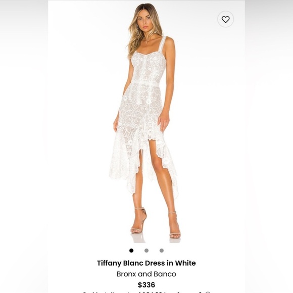 Bronx and Banco bride bridal wedding white boho Tiffany Blanc Dress size medium - Picture 3 of 16